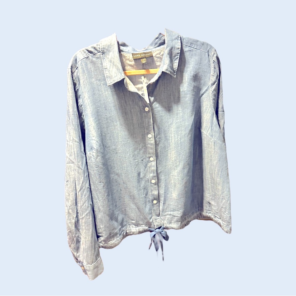 Cropped denim shirt